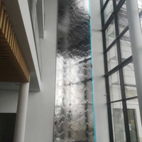 Stainless Mirrorsteel Water Wall "Sky Touch Duo"
